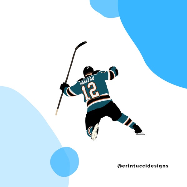 Patrick Marleau Sticker, San Jose Sharks, San Jose Sharks Sticker, Sharks Hockey, San Jose, NHL, Bleed Teal