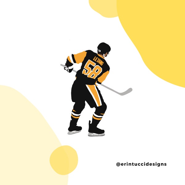 Pegatina de Kris Letang, Pittsburgh Penguins, pegatina de Pittsburgh Penguins, pegatina de Pittsburgh, hockey de los Penguins, NHL
