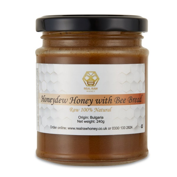 Raw Honeydew Honey with Bee Bread 240g