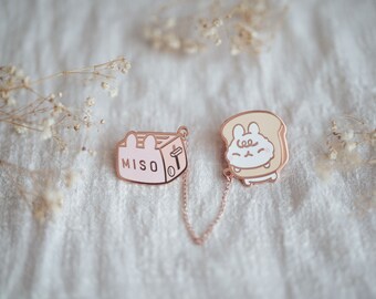 Miso Bunny Toast Hard Enamel Pin