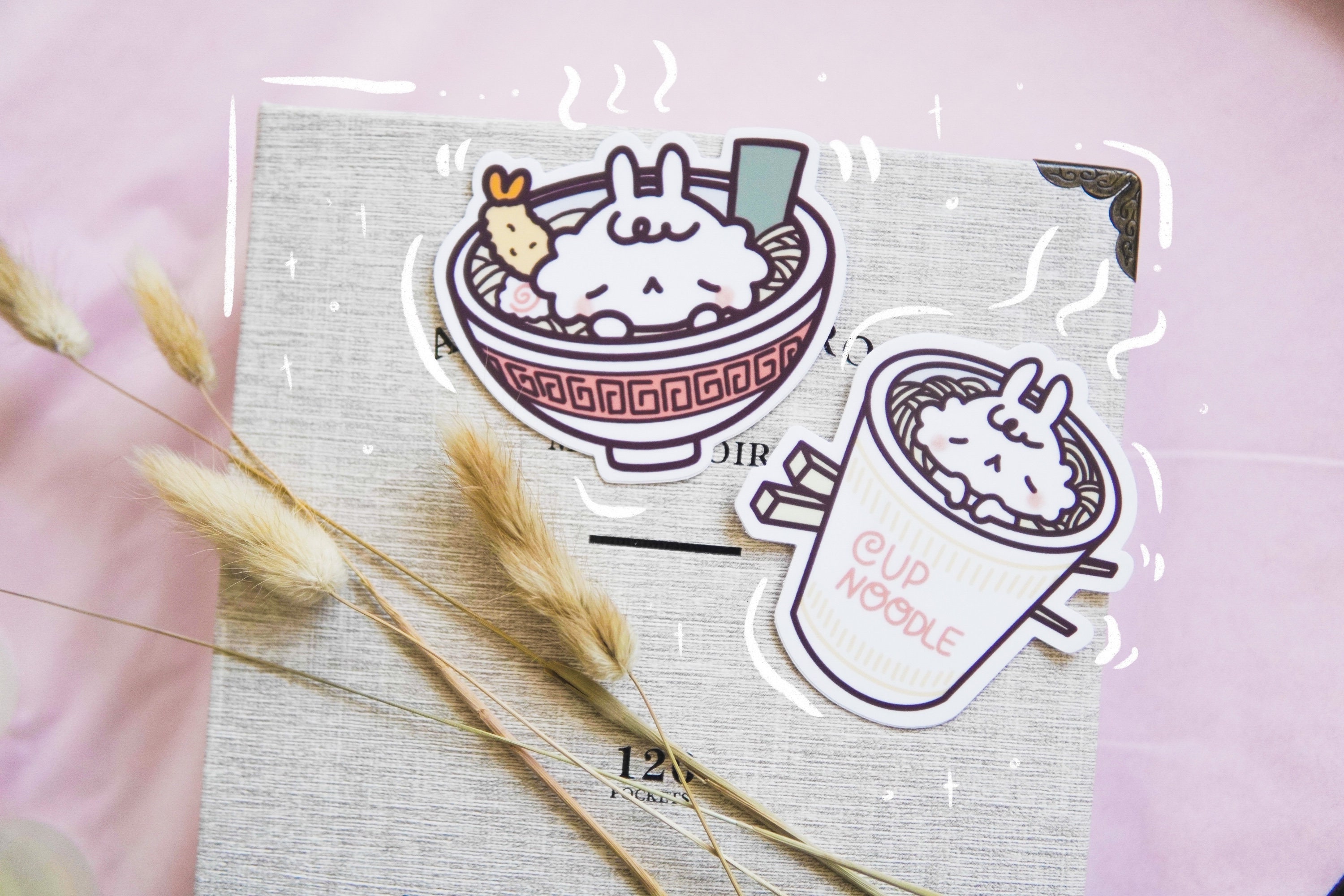 Cute Bunny Ramen Noodle Stickers / Kawaii Stickers / Bullet Journals …