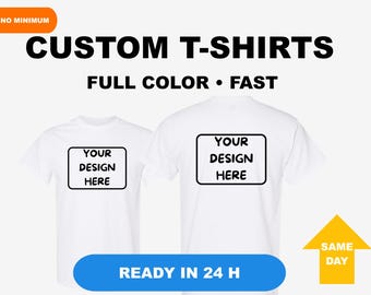 Gildan 5000-T-shirt op maat | Full colour DTF-afdrukken | Same Day VS | Overhemden met bulklogo