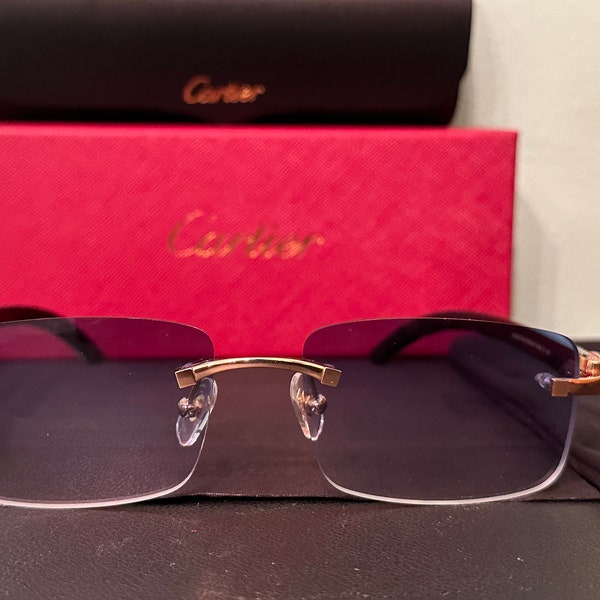 Cartier C Decor Blue tint White Buffalo Horn Glasses