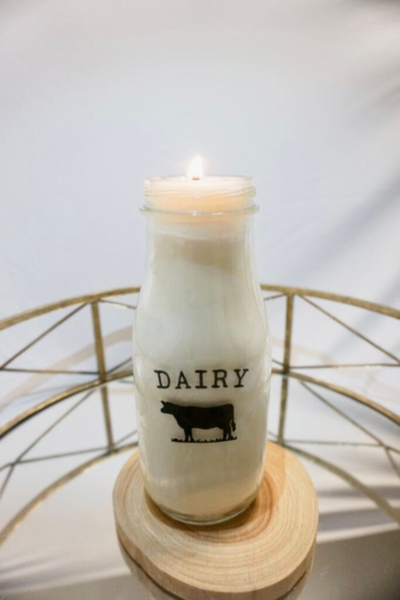 Milk Bottle Candle Milk Jar Farmhouse Decor Dairy Etsy