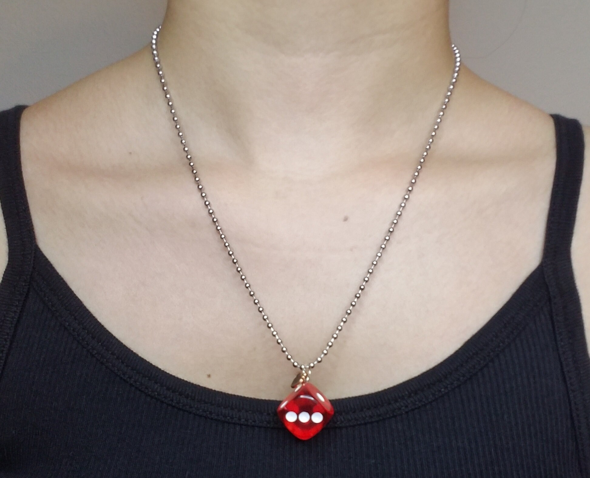 EROKAWAII Handmade Red Dice Necklace Etsy