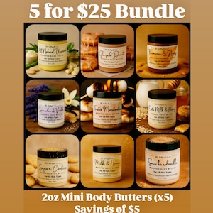 Body Butter Minis Bundle, Whipped Shea Body Butter, Moisturizers, Gift For Her, Mothers Day Gift, Birthday Gifts, Stretch Marks, Black-Owned