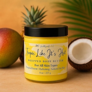 Hydrating Body Butter, Shea Butter & Coconut Oil Moisturizer for Dry Skin, Stretch Marks and Foot Cream