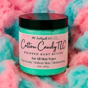 Best Cotton Candy Moisturizer, Nourishing Body Butter With Coconut Oil, Shea Butter Lotion, Helps Reduce Stretch Marks, Perfect Spa Gift