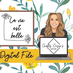 La vie est belle – Citation Française PNG | Fichier pour Enseigne en Bois, Cricut, DIY | Téléchargement Numérique