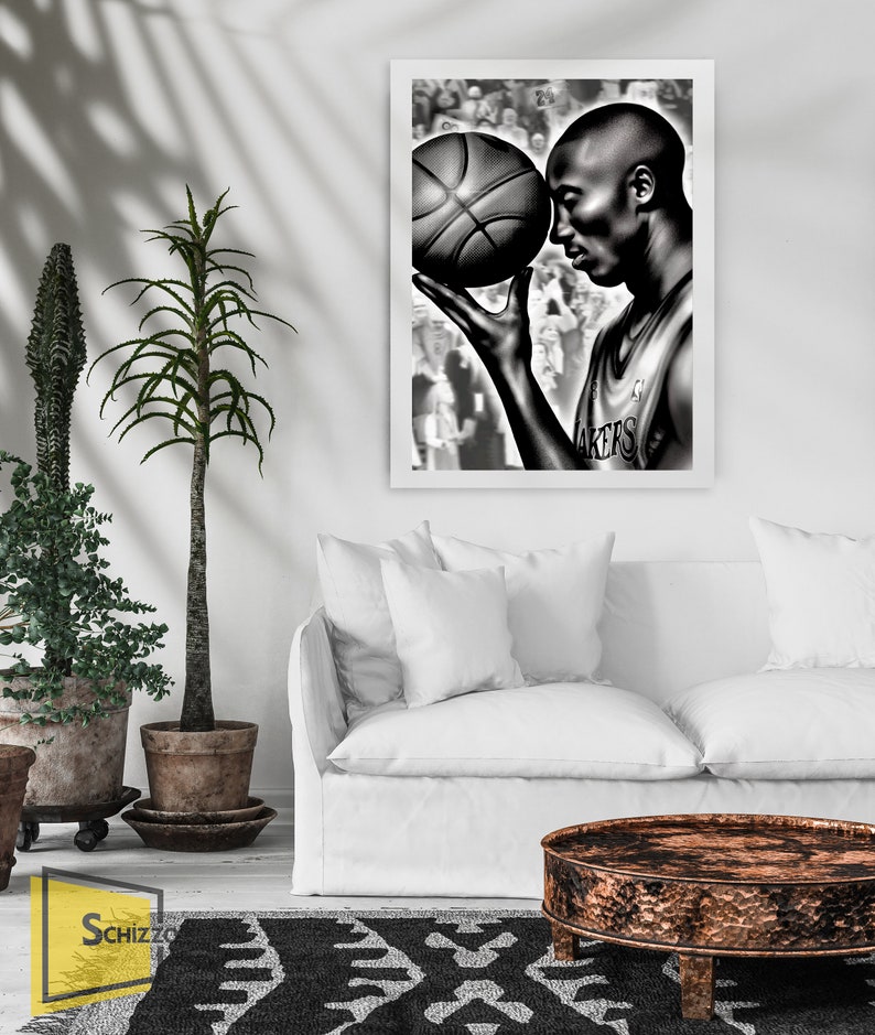 Kobe Bryant Art Print Framed Wall Art Framed Print Kobe Etsy
