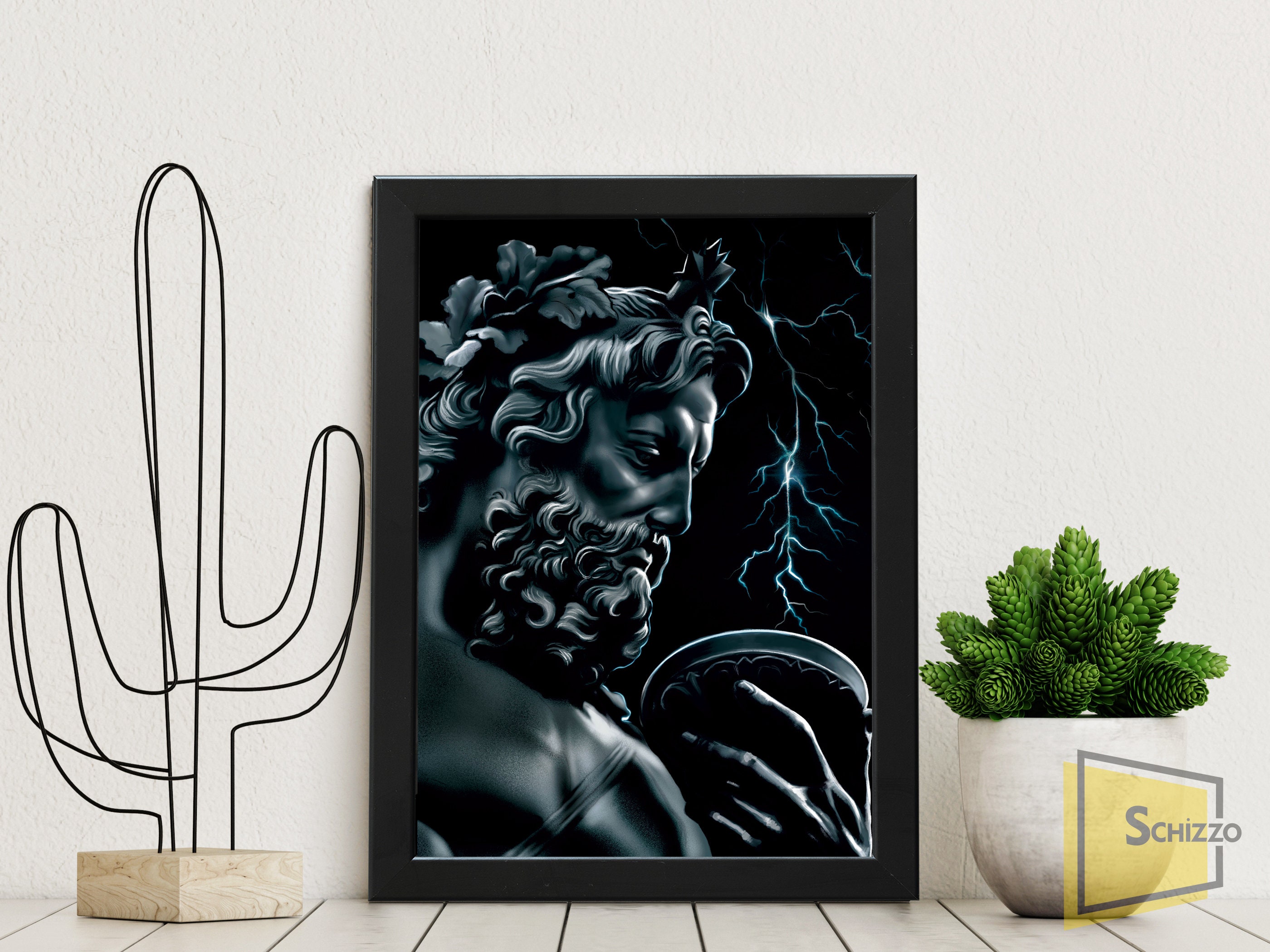 Zeus Framed Print Greek Mythology Art Framed Wall Art | Etsy