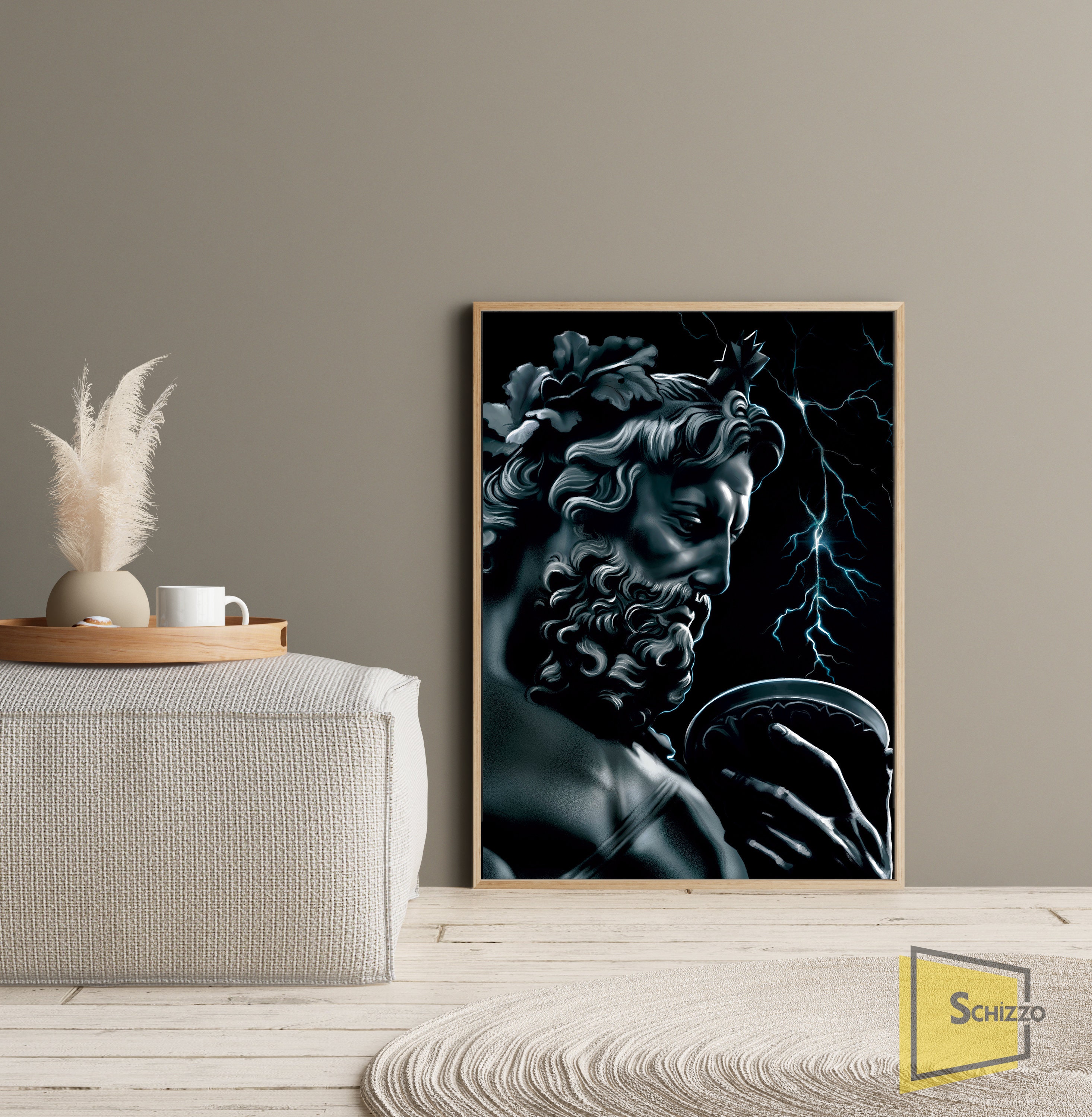 Zeus Framed Print Greek Mythology Art Framed Wall Art | Etsy