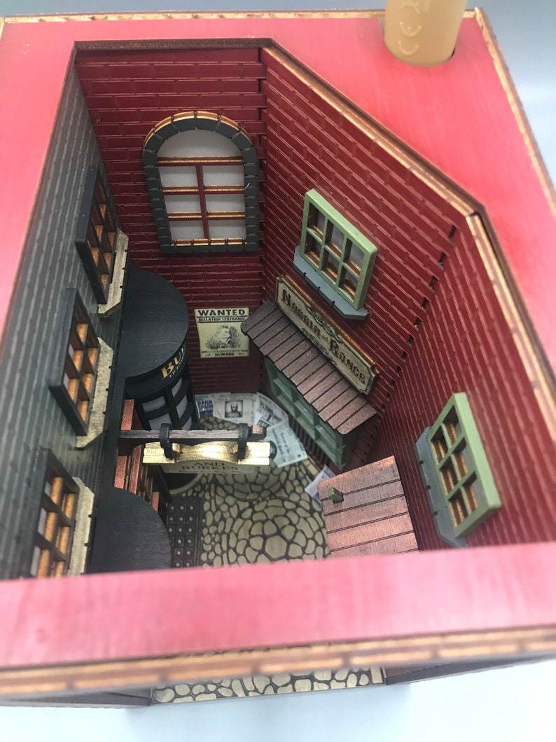 Book Nook Bookshelf Alley Booknook Book Nook Kit Diorama Etsy