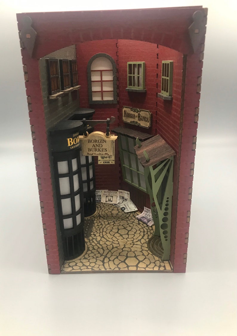 Book Nook Bookshelf Alley Booknook Book Nook Kit Diorama Etsy