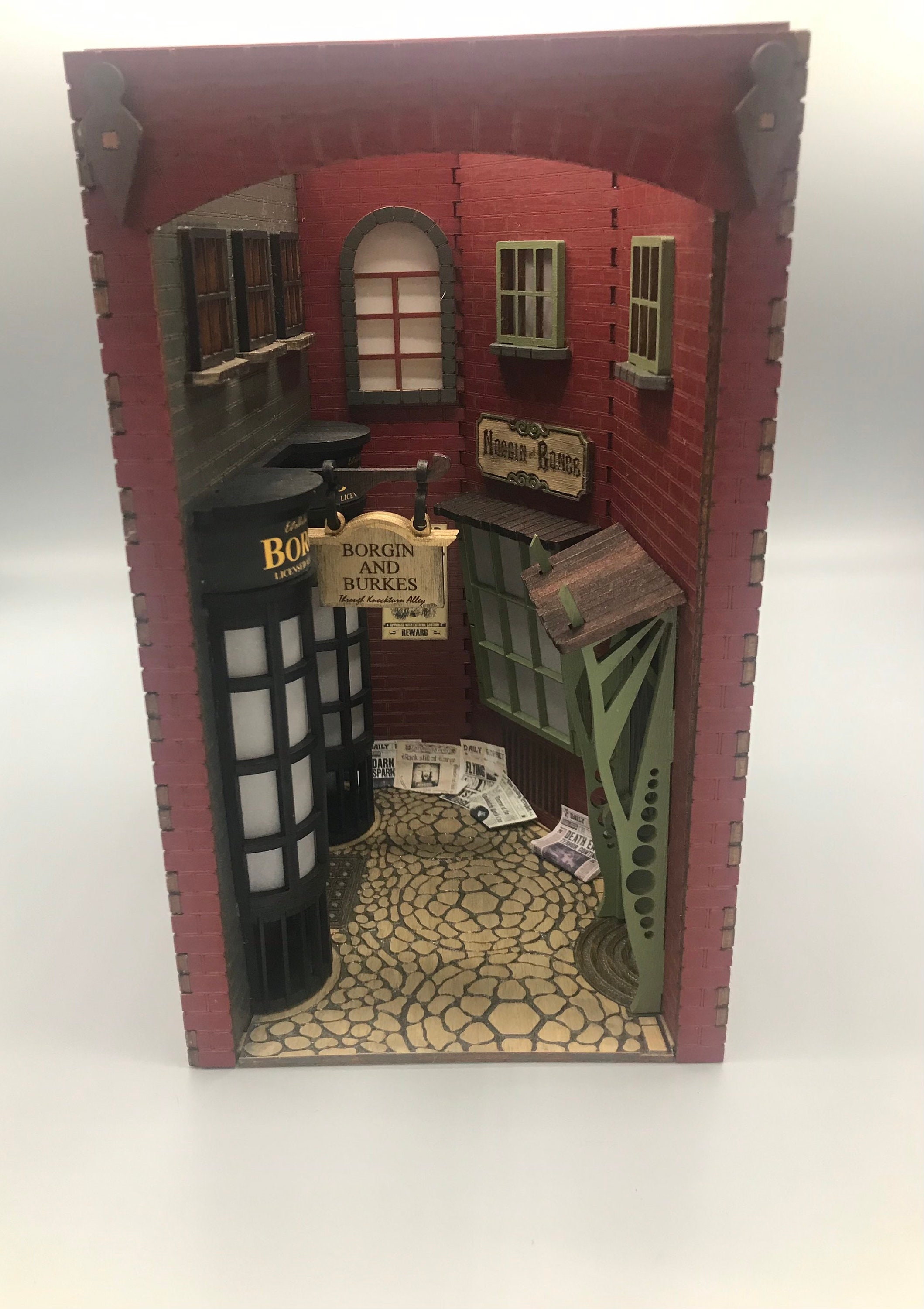 Book Nook Bookshelf Alley Booknook Book Nook Kit Diorama Etsy