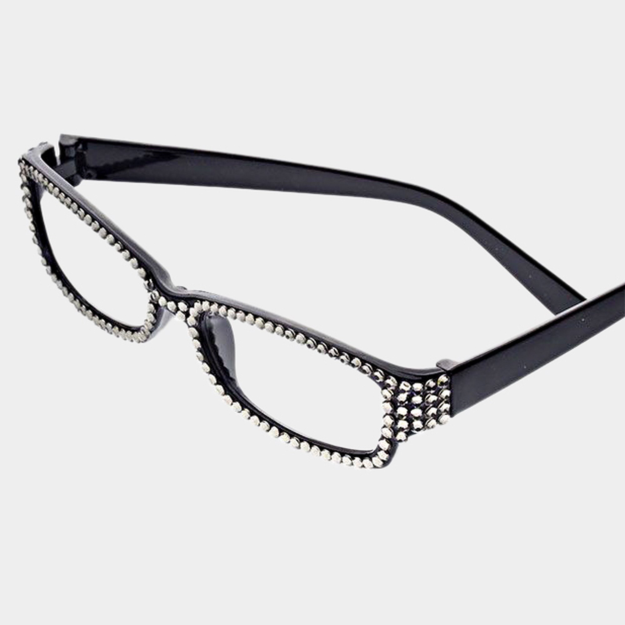 Rectangular Black Diamond Swarovski Crystal Reading Glasses Etsy