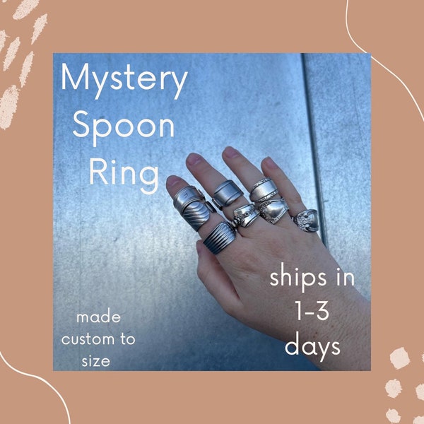 Mystery Spoon Ring |Spoon|Vintage Ring| Recycled Ring|Gift for Women|Spoon Ring for Men|Durable Ring|Custom Size|Silverware Jewelry