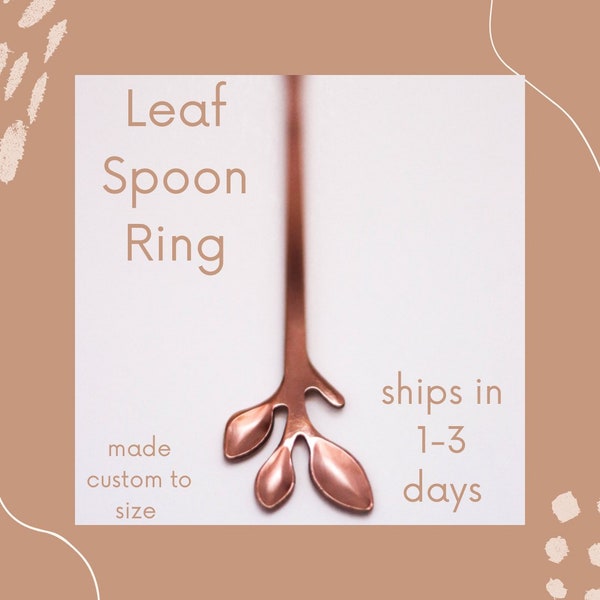 Spoon Ring | Leaf Spoon Ring | Durable Ring | Jewelry | Gift For Women | Silver Ring | Rose Gold Ring | Gold Ring | Gift for Men | Jewelry |