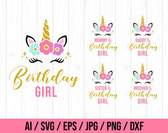 Download Birthday Unicorn Svg Etsy