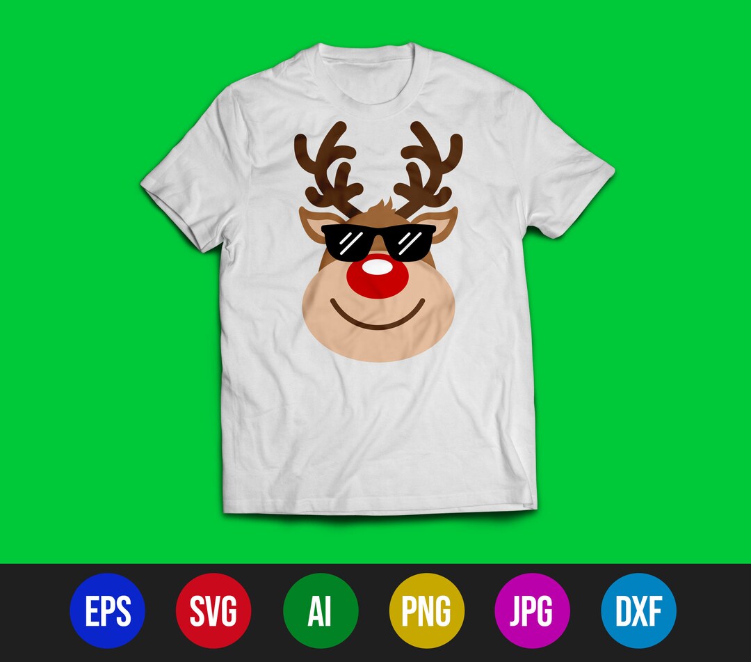 Reindeer With Sunglasses Svg Christmas Svg Boy Reindeer Svg - Etsy