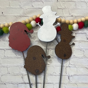 1 - rustic reclaimed metal holiday stake