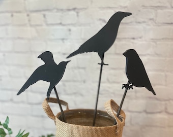 1 - Reclaimed metal rustic crow stake