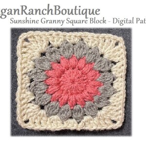Sunshine Granny Square Block - Digital Pattern
