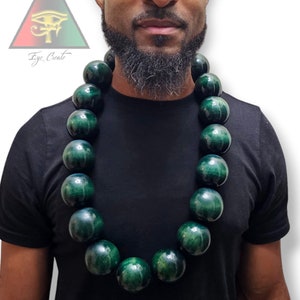 The Big Akuma Wooden Bead Necklace / CHOOSE YOUR COLOR Wooden Necklace / Large Wooden Bead Necklace / Big Beads/ Men&#39;s Necklace