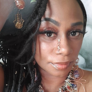 Divine Timing Swarovski Crystal Nose Cuff No Piercing Needed Nose Jewelry Nose Clip Afrocentric Swirl Nose Cuff