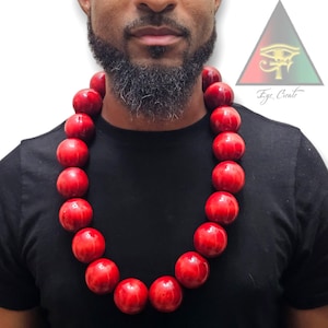 CHOOSE Your Color Large Wooden Bead Necklace Wooden Necklace/ Necklace For Men/ Akuma Necklace/ Big Beads/Gifts for Him