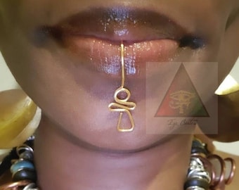 Ankh Lip Cuff: Afrocentric No Piercing Lip Jewelry