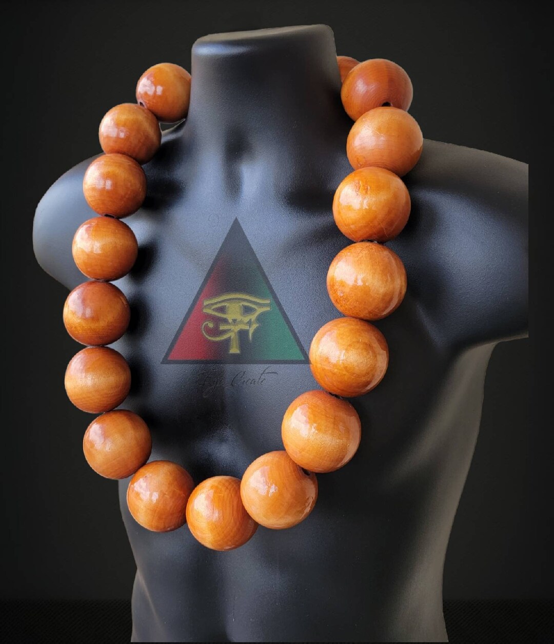 The Big Akuma /wooden Bead Necklace / CHOOSE YOUR COLOR Wooden Etsy