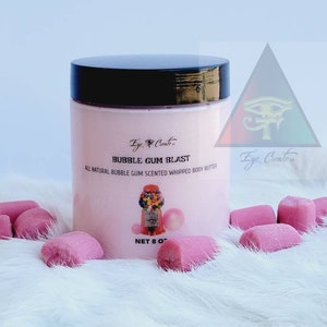 Bubble Gum Blast/ Całkowicie naturalne masło do ciała ubijane Masło do ciała o zapachu gumy balonowej Masło do ciała przyjazne dzieciom Masło do ciała domowej roboty / Pielęgnacja skóry