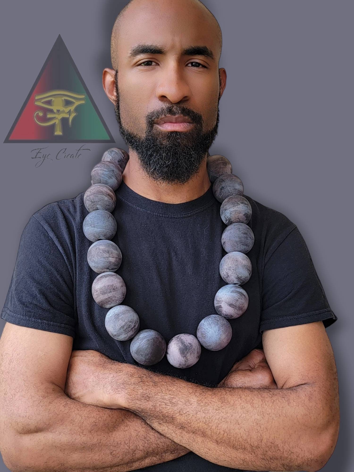 Handcrafted Weathered Stone Wooden Bead Necklace for Men - Etsy