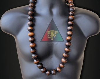 Big Boss Long wooden Bead necklace, High glossed prayer beads, Akuma necklace, long wooden necklace, men&#39;s jewelry
