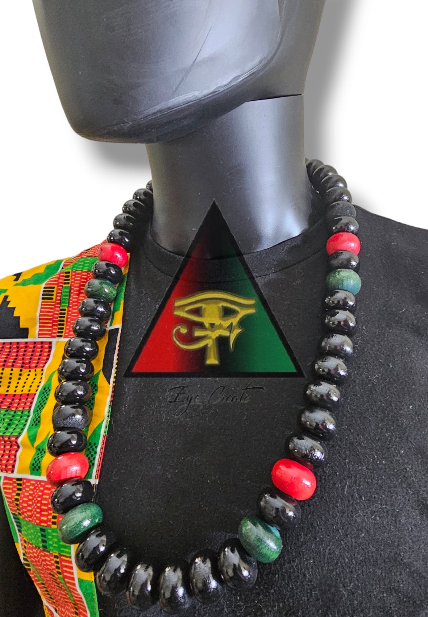 メンズAfrica Map木製Lion African木製ビーズチェーンネックレス　並行輸入品