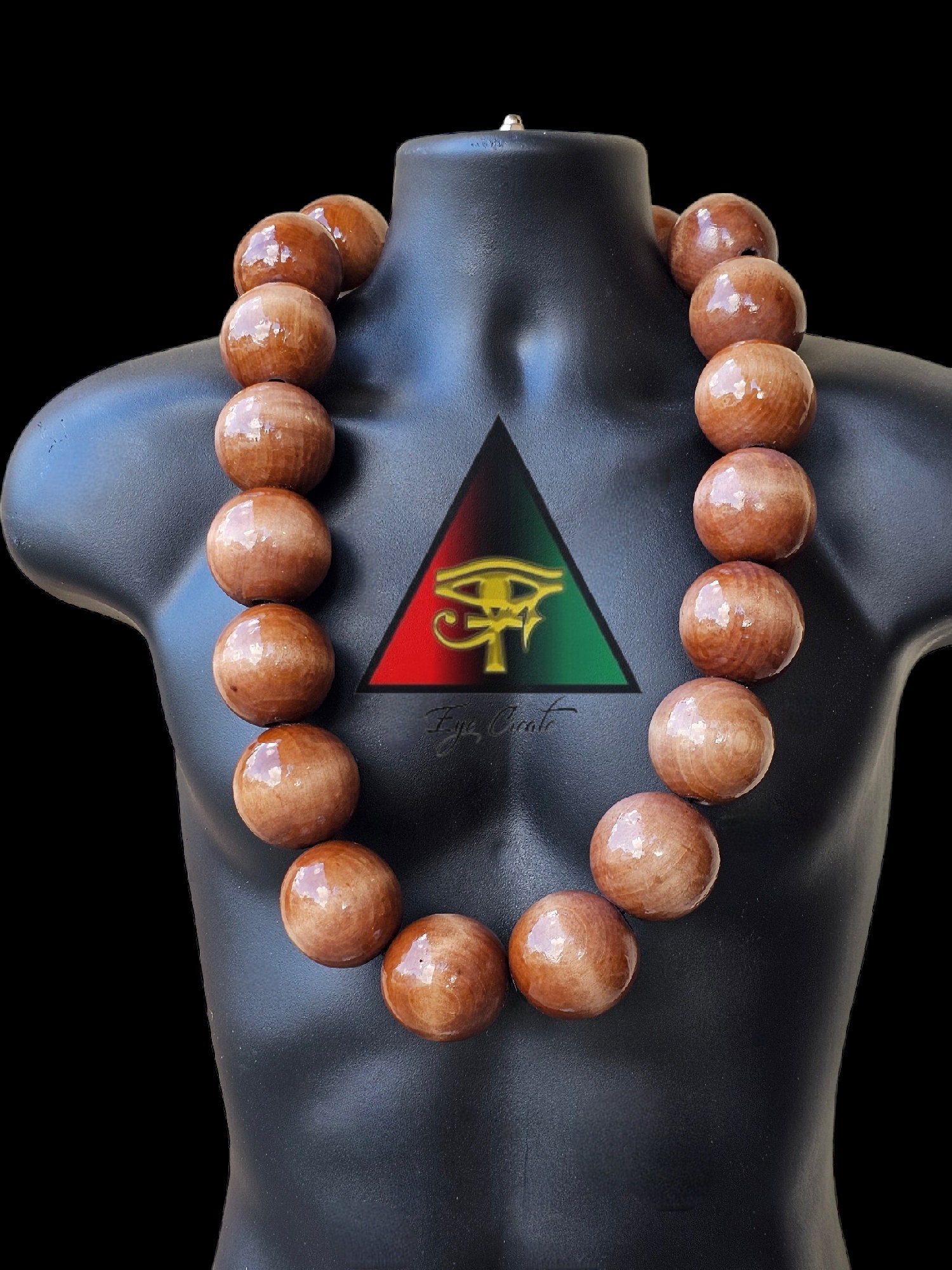 Akuma Wooden Bead Necklace: Choose Your Color, Large 50mm Beads - Etsy