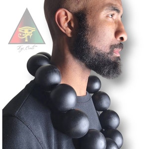 EXTREMELY LARGE Ogun Warrior Necklace/Extra Large Wooden Bead Necklace/Ogun Necklace/Akuma Beads/ Men&#39;s Necklace