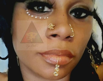 Tribal Swirl Lip Jewelry  Afrocentric Lip Jewelry Lip Cuff No Piercing Needed