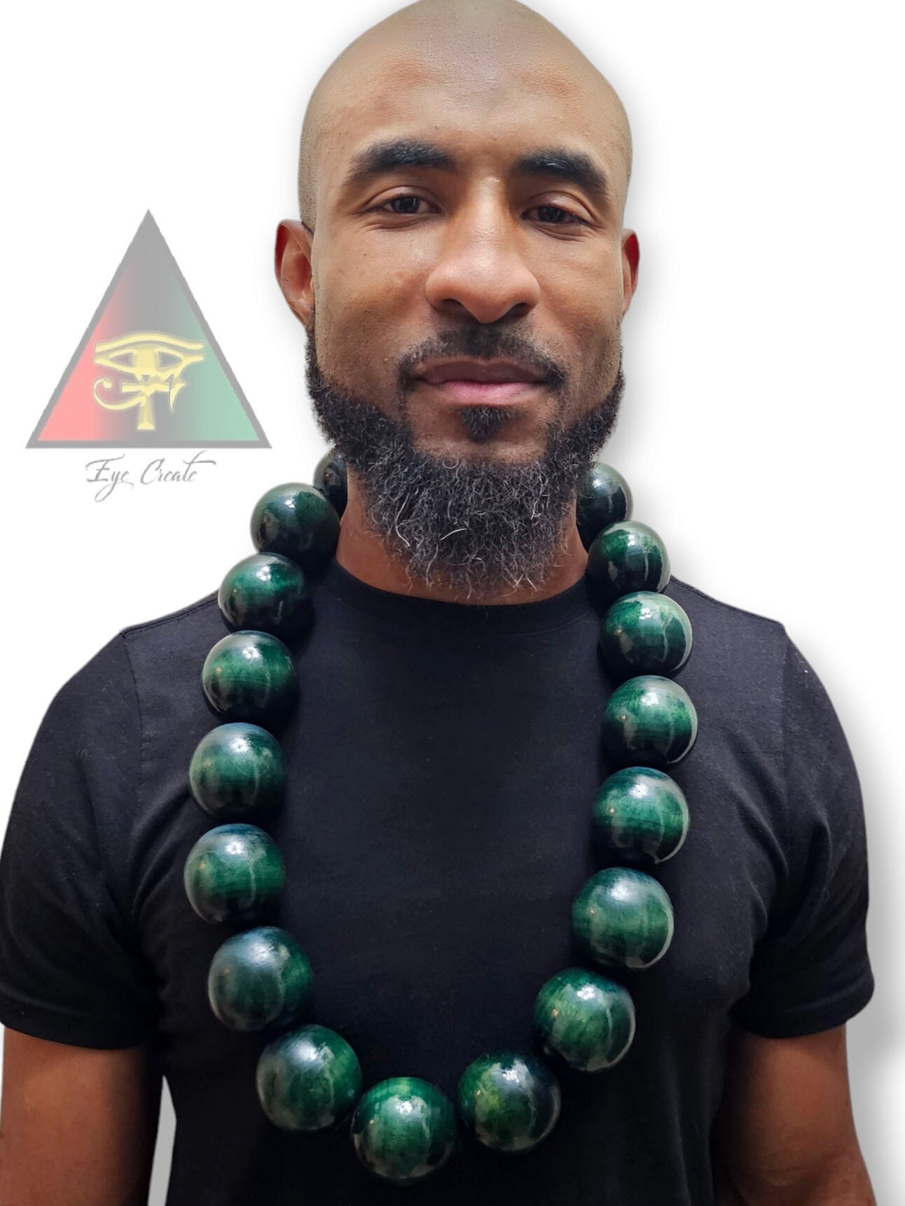 Akuma Wooden Bead Necklace: Choose Your Color, Large 50mm Beads - Etsy