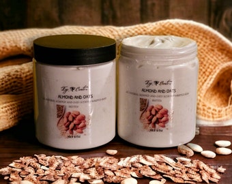 Manteca corporal batida de almendras y avena: crema casera para la piel