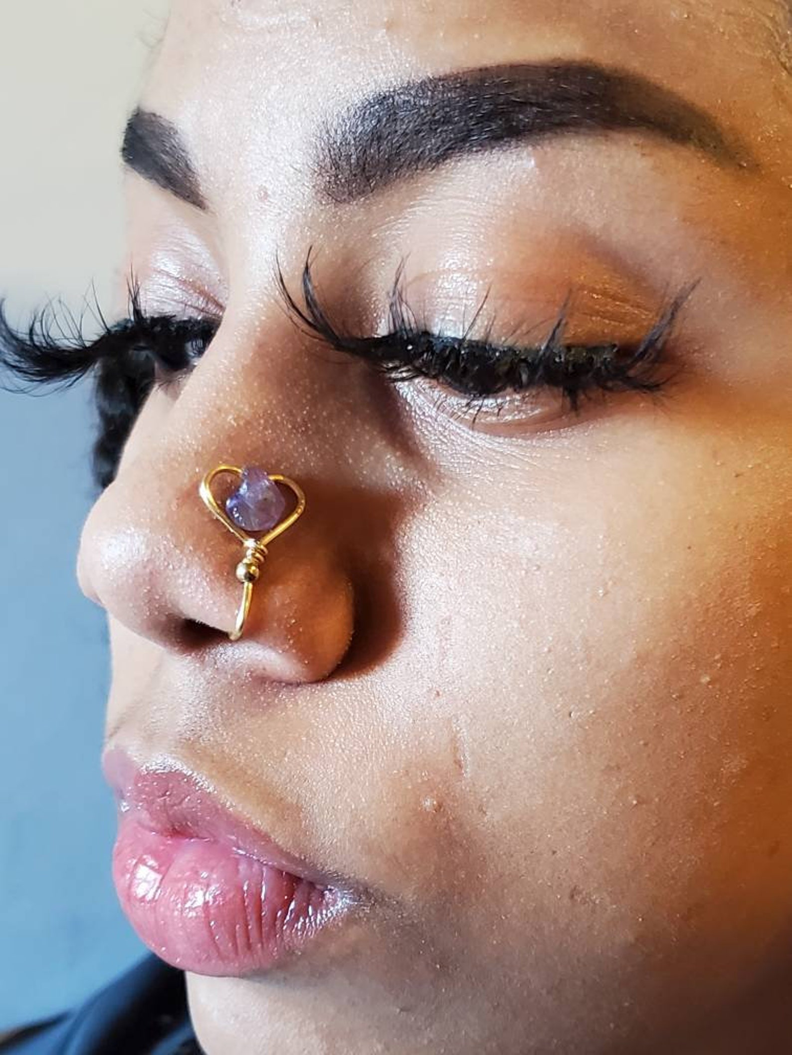 Heart Shaped Crystal Nose Cuff Nose Jewelry Crystal Nose Cuff Etsy