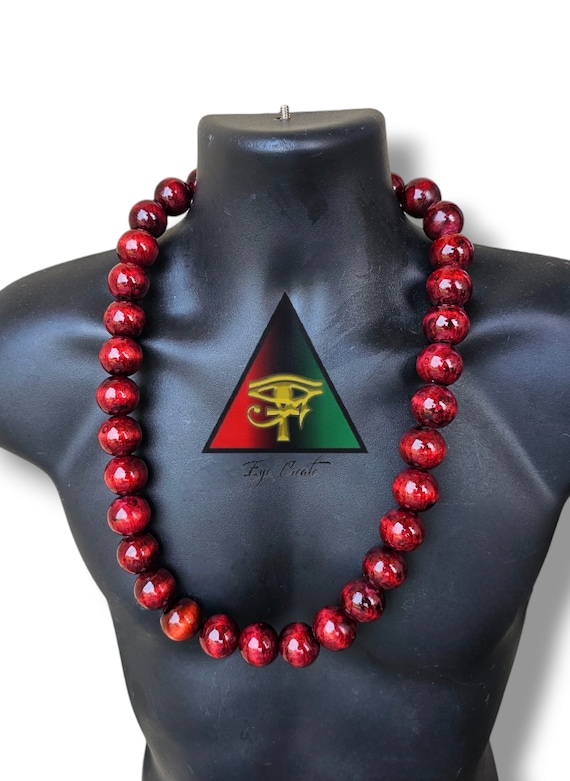Big Boss Long wooden Bead necklace, High glossed prayer beads, Akuma necklace, long wooden necklace, men's jewelry