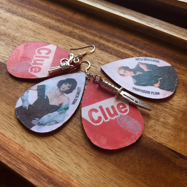 Clue Who Dunnit Earrings | Choose Your Ending | Clip On Option Available