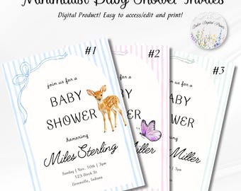 Minimalist Baby Shower Invitations