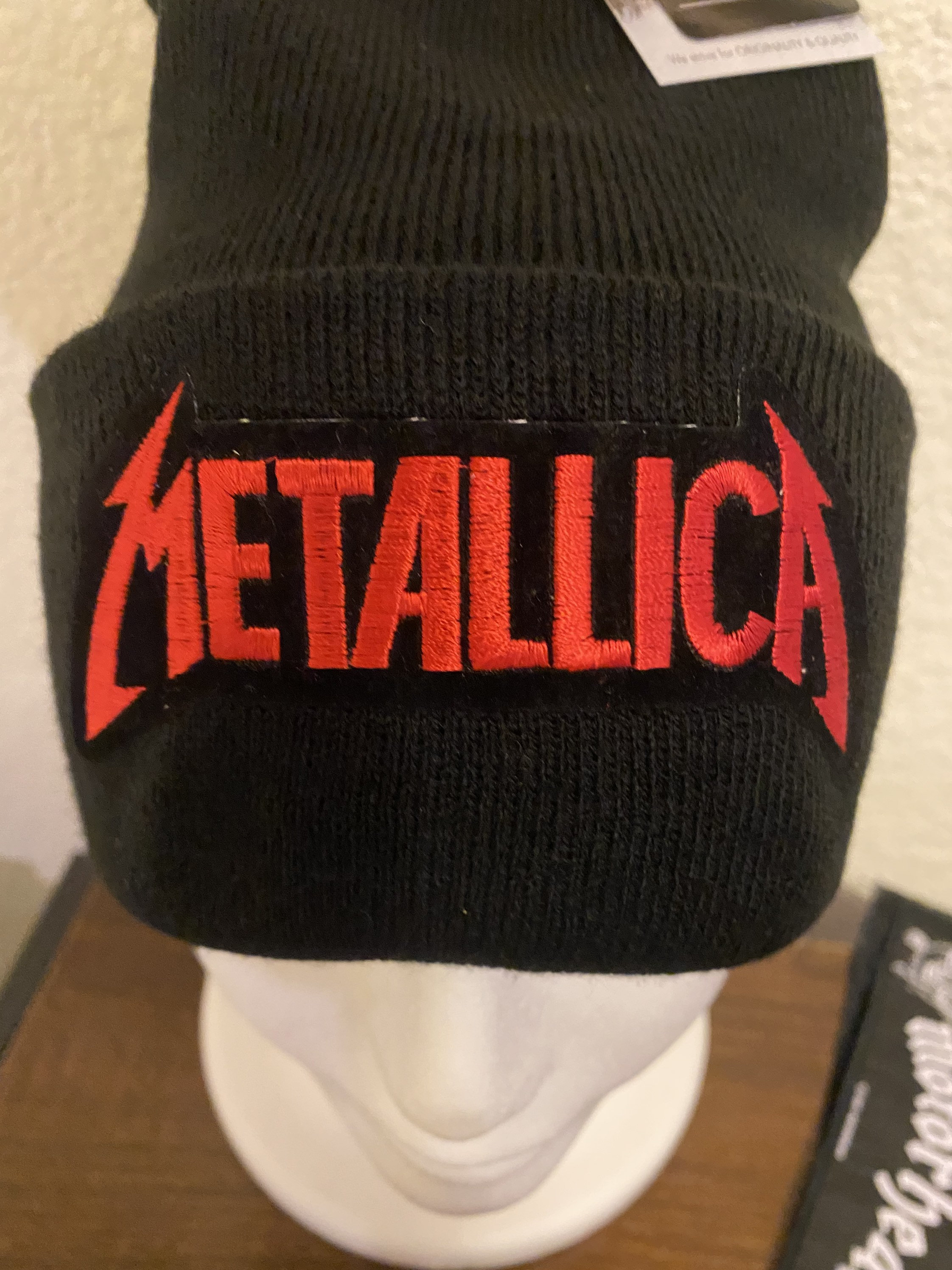 Hardwired Skull Hats Knitted Cap Beanie White Metallica