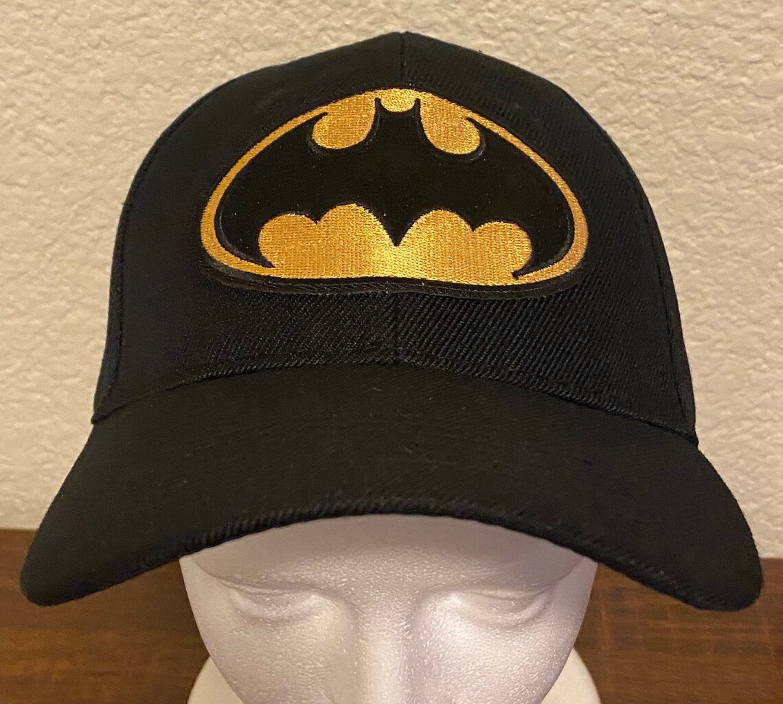 Batman 89 Black and Gold Symbol on Black Baseball Cap Mens | Etsy