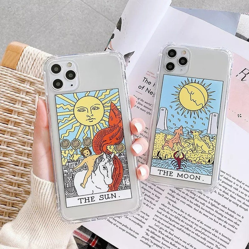 Tarot Sun Moon Card Reading Anime Simple Phone Cases For iPhone 12 Pro MAX Case Silicone Cover Case For iPhone 6 S 7 8 Plus X XS Max XR 11 