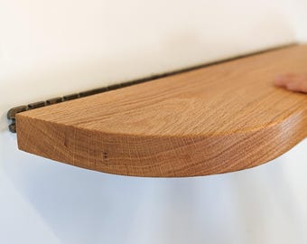 Extra Long Oak Floating Shelf with Rounded Corners | 66" to 84" lengths
