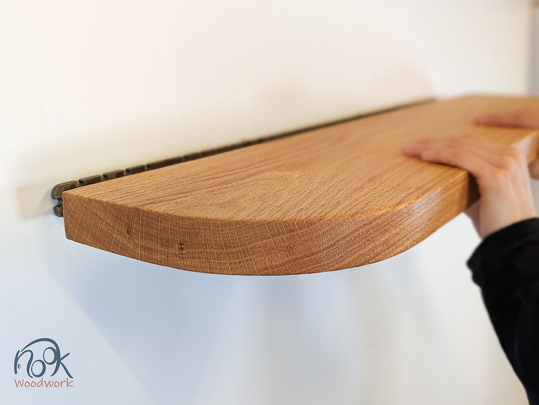 Thick Oak Floating Shelf With Rounded Corners Etsy